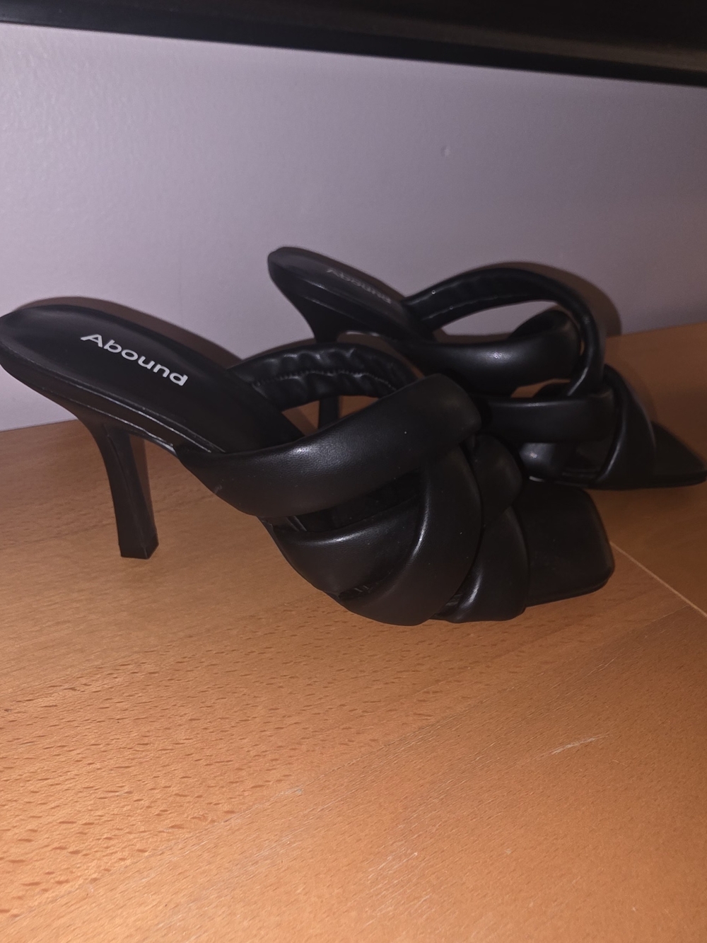 Abound Black Braided Knot High Heel Mules